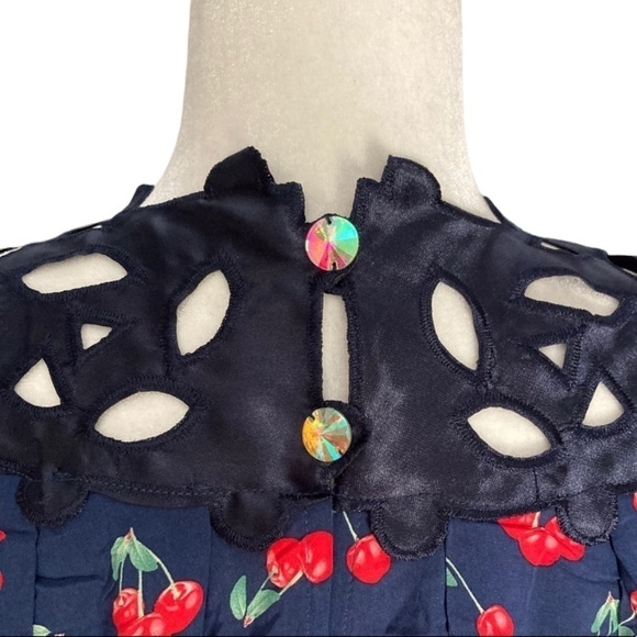 Ciclo Collective Italian Dress Luxury Statement Cherry print Kaftan Dress NWT - Picture 4 of 8